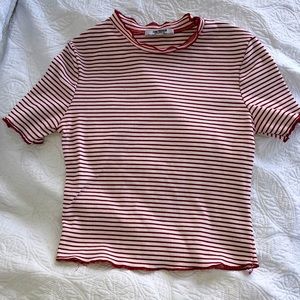 Zara Trafaluc striped crop top spring 2017 S short